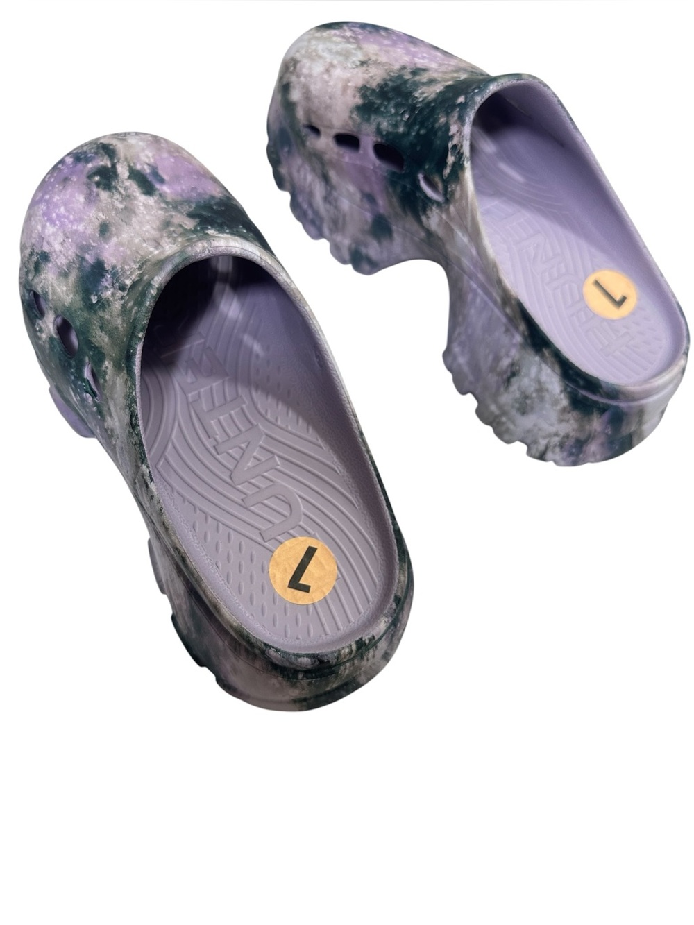 HUNTER Dark Purple Womens Bryce Grippy Platform Sole Mules Lightweight Sz 7 NWOB